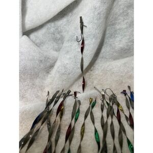 VTG Tinsel Twirler Ornaments Set of 21 Metallic Spiral Christmas Tree Decoration